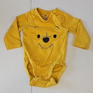 H&M Yellow Bodysuit with Cute Winnie The Pooh Design